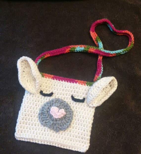 crochet llama purse
