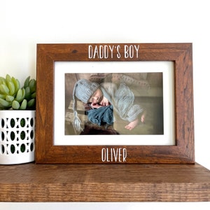 Daddy&#39;s Boy Picture Frame, Gift to Dad, Christmas Gift to Dad, Father&#39;s Day Gift, Personalized Name Gift for Dad