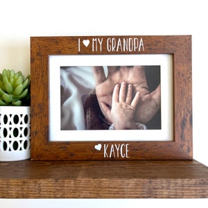 I love my Grandpa Picture Frame, Grandpa Gift Ideas, Gift for Grandpa, Brown, Personalized Gift for Grandpa from Grandchild