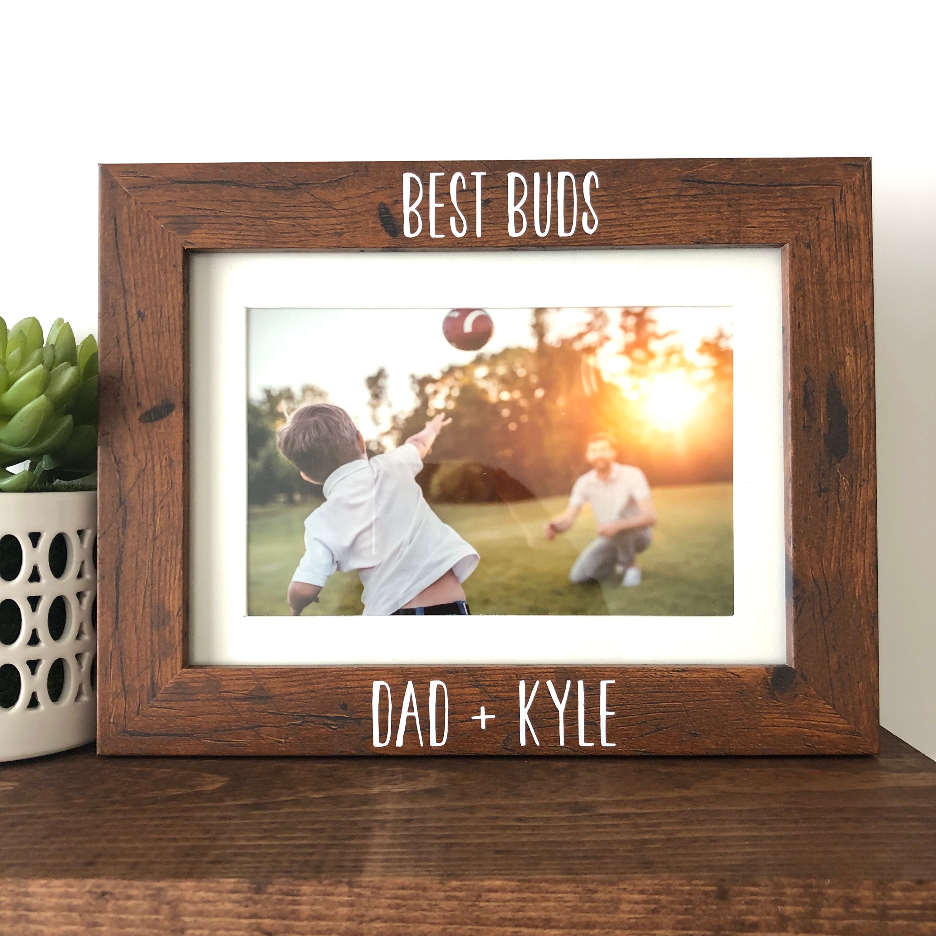 Best Buds Picture Frame, Personalized Names, Dad Gift from Son, Dad Gift from Daughter, Dad and Me