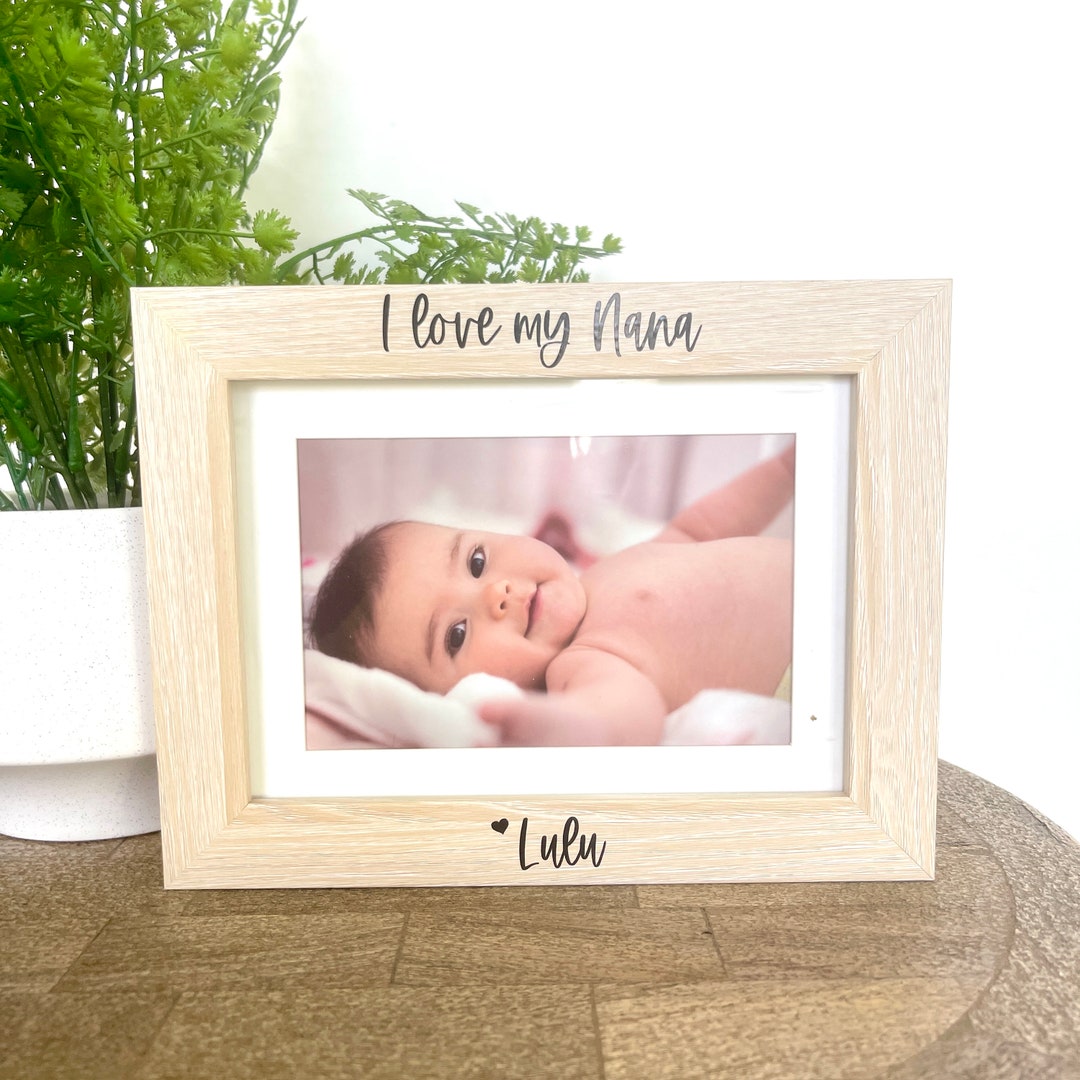 I Love My Nana Picture Frame Gift, Personalized Gift for Nana, Cursive