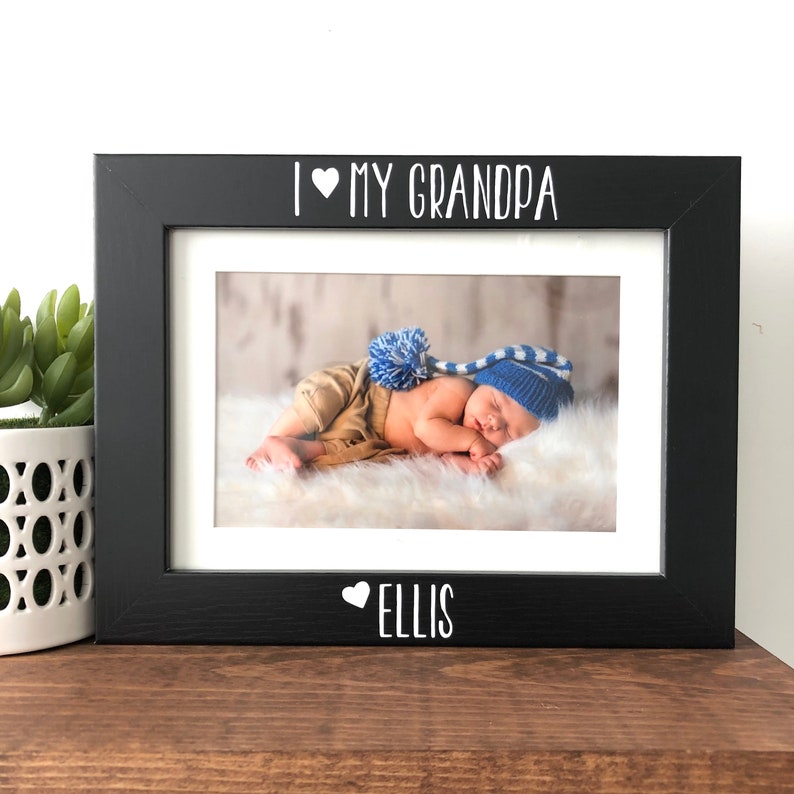 I Love My Grandpa Picture Frame Gift Personalized Gift for Etsy