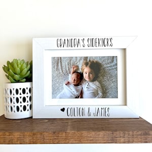 Grandpa&#39;s Sidekicks Picture Frame, Grandpa Picture Frame from Grandkids, Father&#39;s Day Personalized Gift, Grandpa Gift