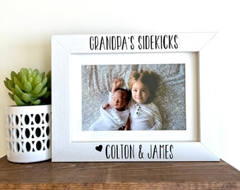 Grandpa's Sidekicks Picture Frame, Grandpa Picture Frame from Grandkids, Father's Day Personalized Gift, Grandpa Gift