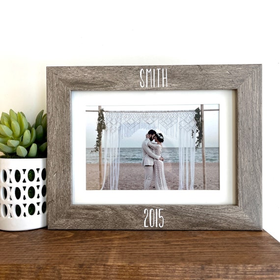 wedding-last-name-picture-frame-anniversary-picture-frame-etsy
