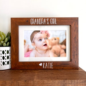 Grandpa's Girl Picture Frame, Picture Frame Gift, Gift Ideas for Grandpa, Grandpa Gift from Granddaughter, Brown Picture Frame Gift