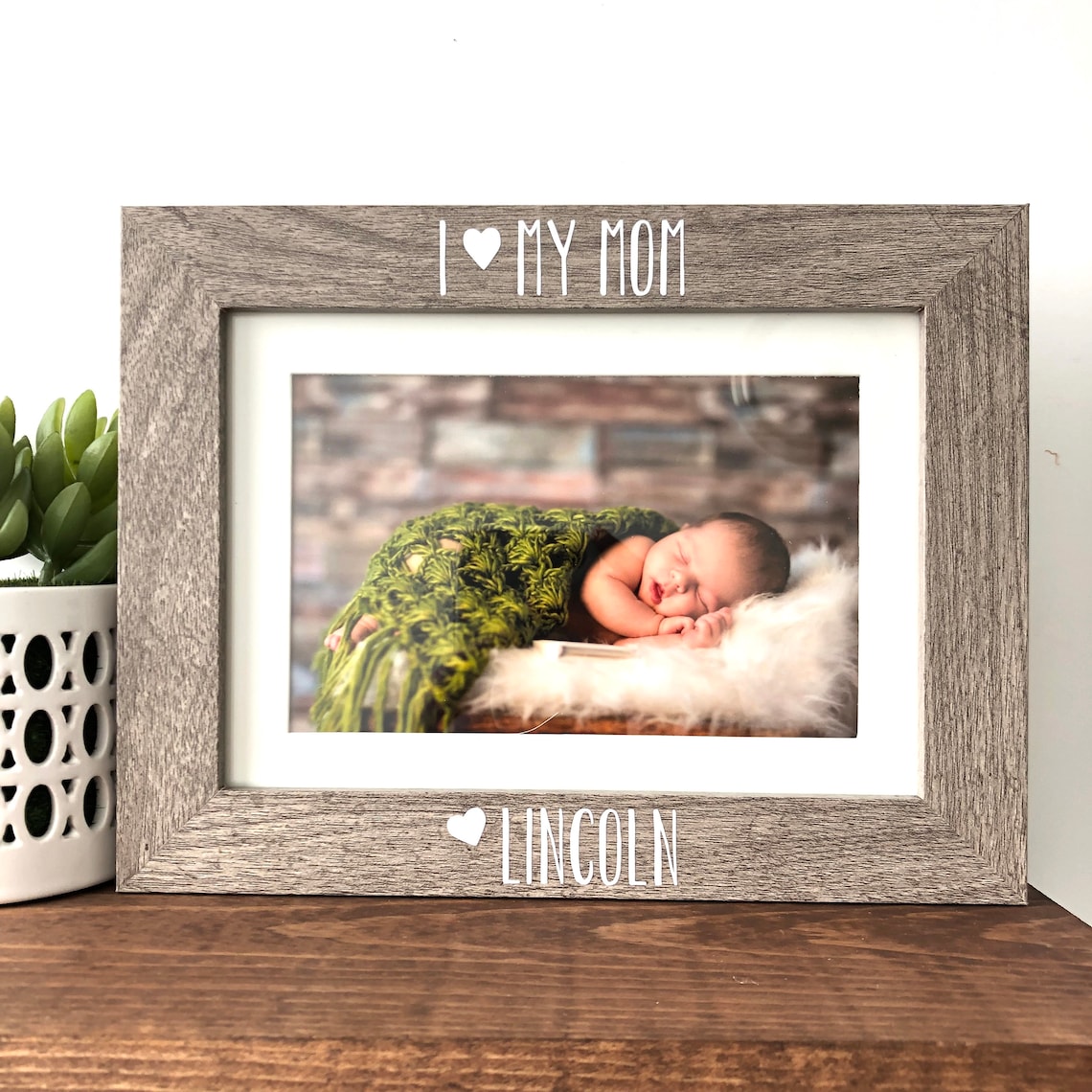 I Love My Mom Picture Frame Gift Personalized From Son From Etsy