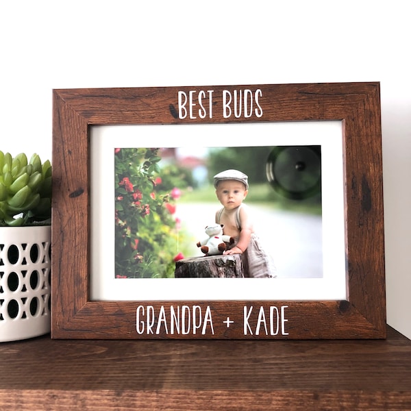 Best Buds Picture Frame, Personalized Names, Grandpa and me Gift Gift to Grandpa