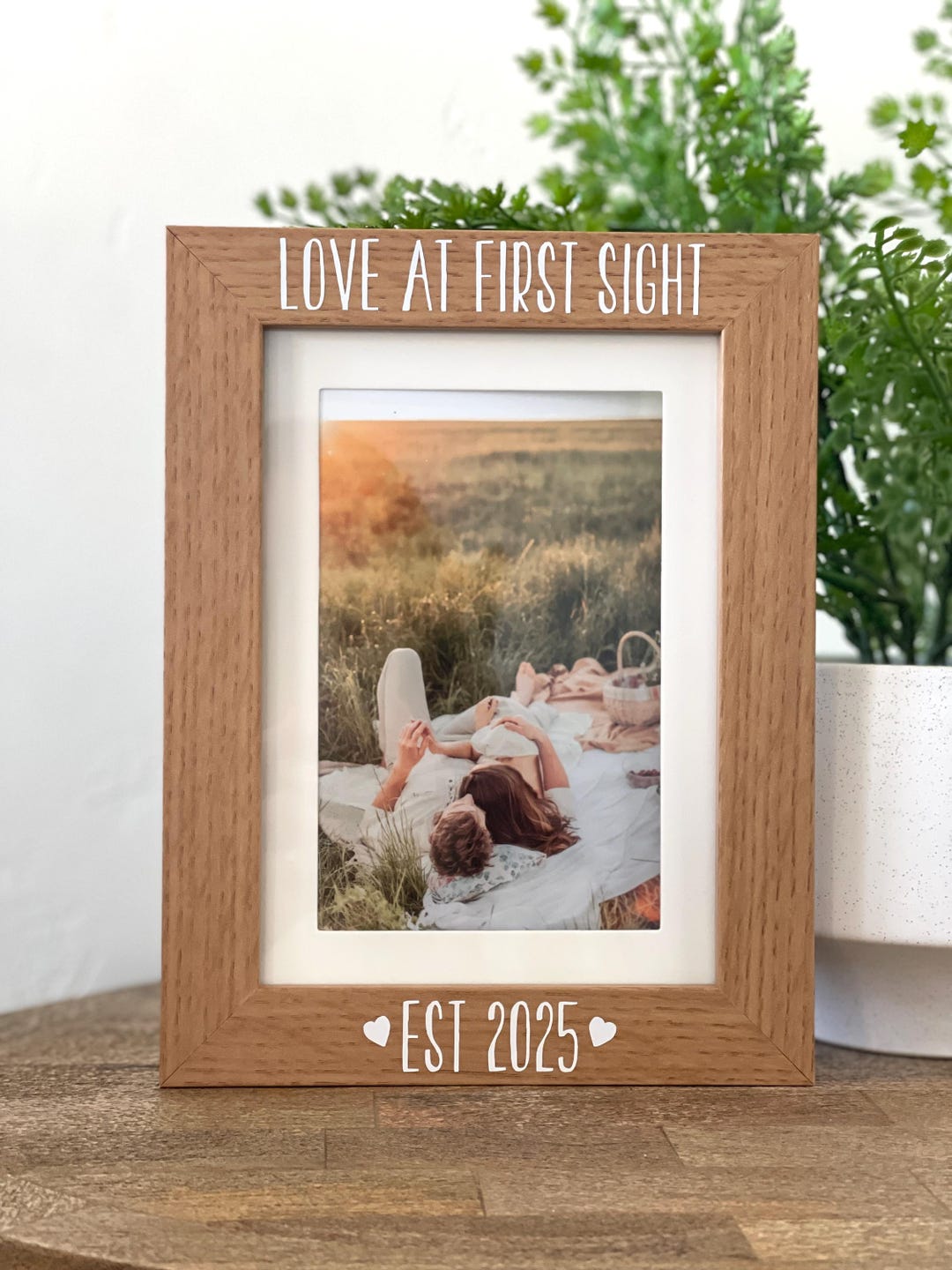 First Date Photo Frame Love at First Sight Wood Picture Frame: Couple Gift - Etsy