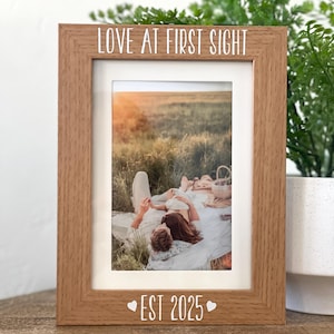 Love at First Sight Picture Frame, Couple Picture Frame, Gift For Her, Gift for Him, Gift for Girlfriend, Gift for Boyfriend, Couple Gift