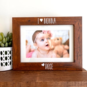 I Love Nonna Wood Picture Frame: Personalized Grandchild Gift