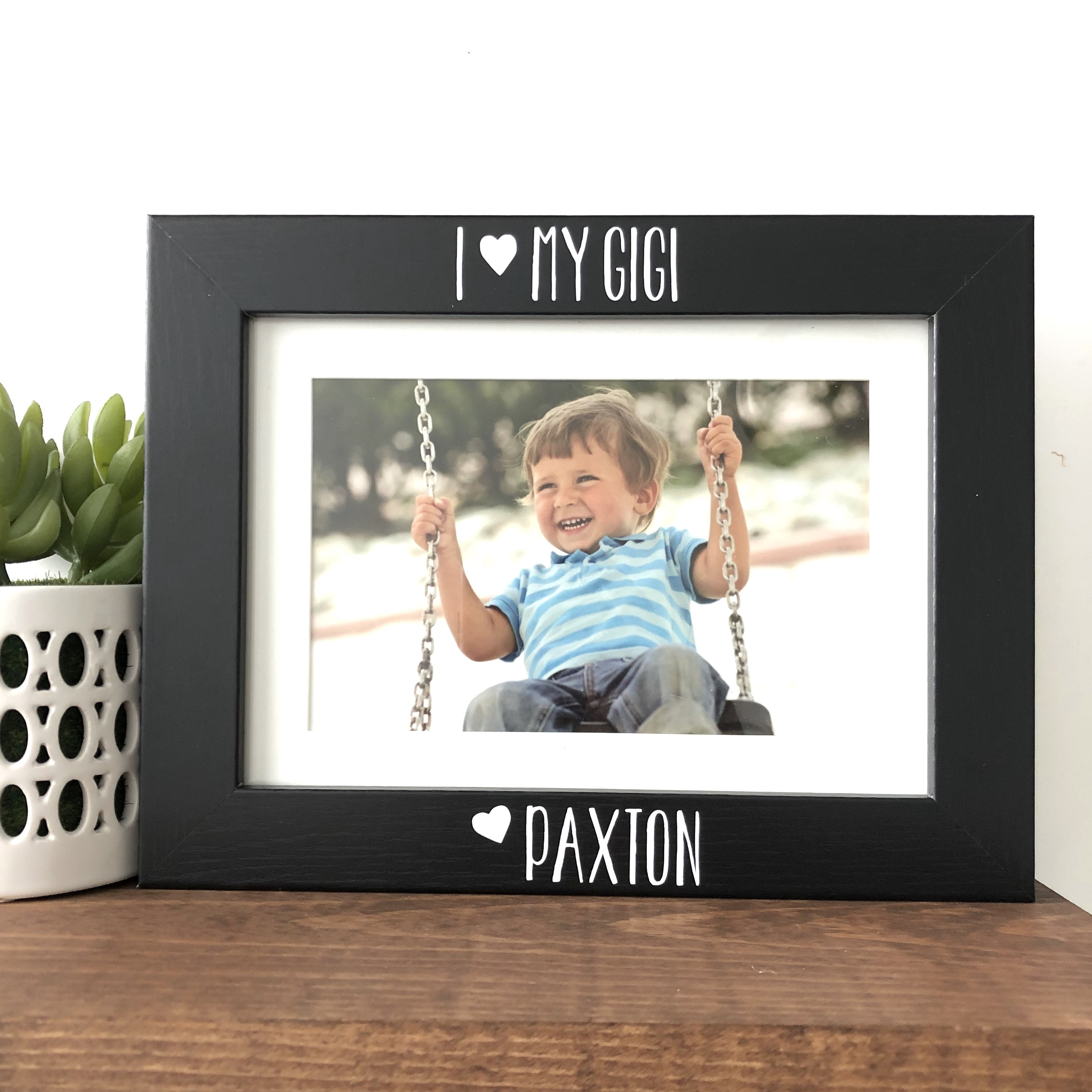 I Love My Gigi Picture Frame Gift Personalized From Grandson Etsy