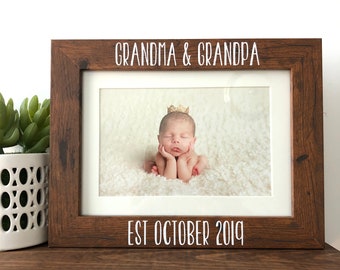 Grandparent Gift Picture Frame // Newborn Picture Frame Gift for Grandparents // Birth Announcement For Grandparents // Baby Announcement