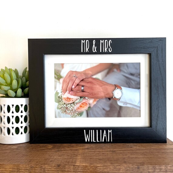 Mr and Mrs Picture Frame Wedding Gift Wedding Picture Frame Etsy