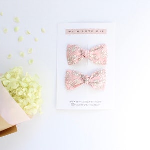 Spring Floral Pigtail Bows Set. Easter Bows Small Hair Bow Knot Hair Bows. Baby Bow Hair Clips Toddler Bows Girl's Hair Bows Little Girl Bow