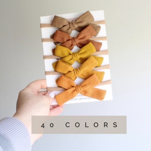 Schoolgirl Hair Bow. Small Linen Headband. Fall Baby Bows. Baby Bow Headbands. Girl&#39;s Hair Bows. Toddler Bow Hair Clips. Baby Hair Bows.