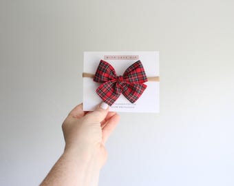 Small Plaid Pinwheel Bow. Small Pinwheel Headbands. Baby Bow Headbands. Newborn Headbands. Christmas Baby Bows. Toddler Hair Bows. Hair Clip