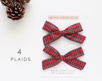 Plaid Pigtail Set. Pigtail Bows. Pigtail Bow Set. Plaid Pigtail Bow Set. Toddler Pigtail Bow Set. Bows.