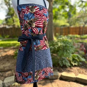 USA Cooking Apron, American Apron, Patriot Apron, Independence Day Apron, Ladies Cooking Apron, Men&#39;s Grilling Apron, Stars/ Stripes Apron