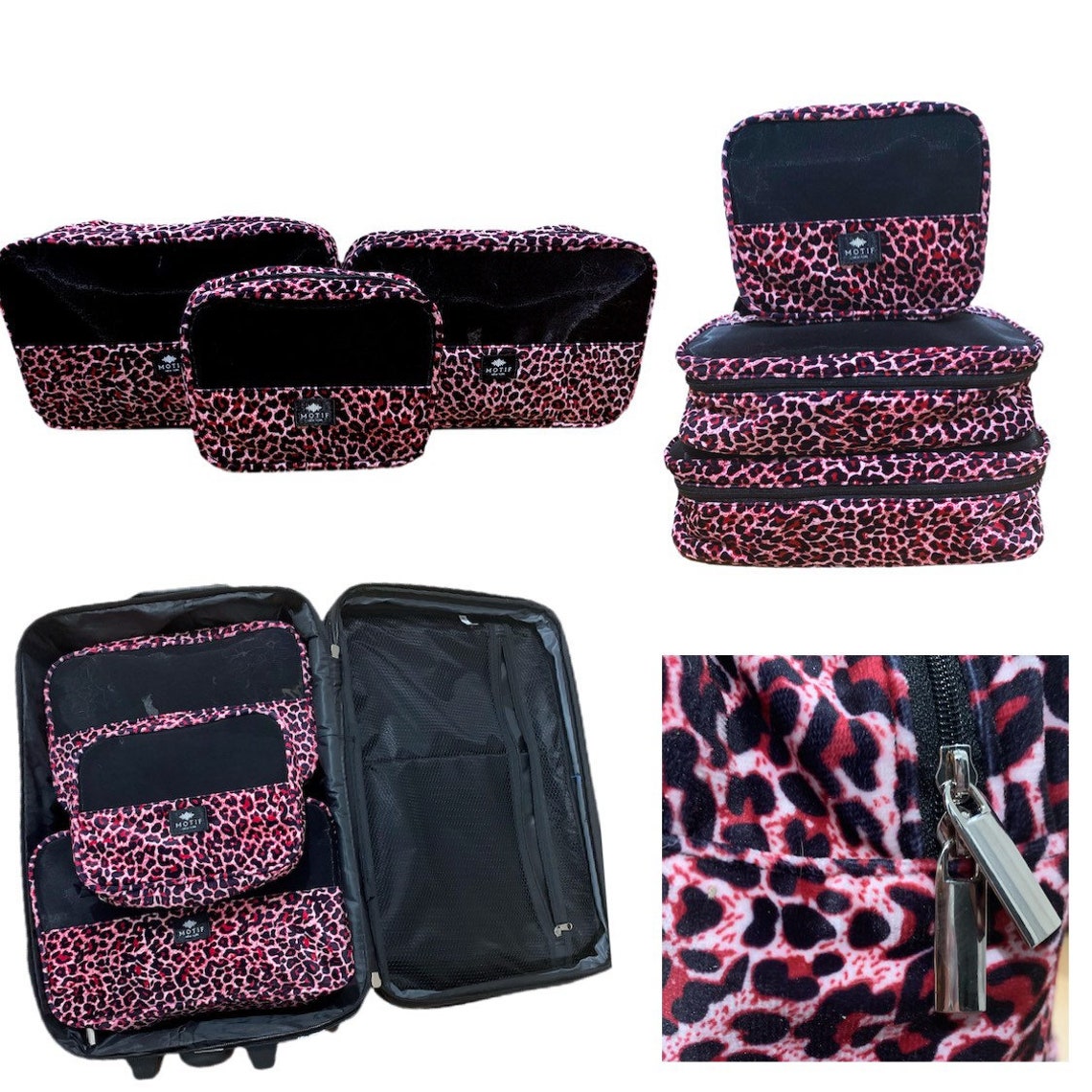 Sustainable Leopard Velour Packing Cubes Designed by Me Etsy