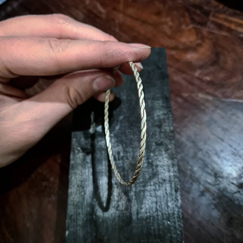 Woven solid silver jonc