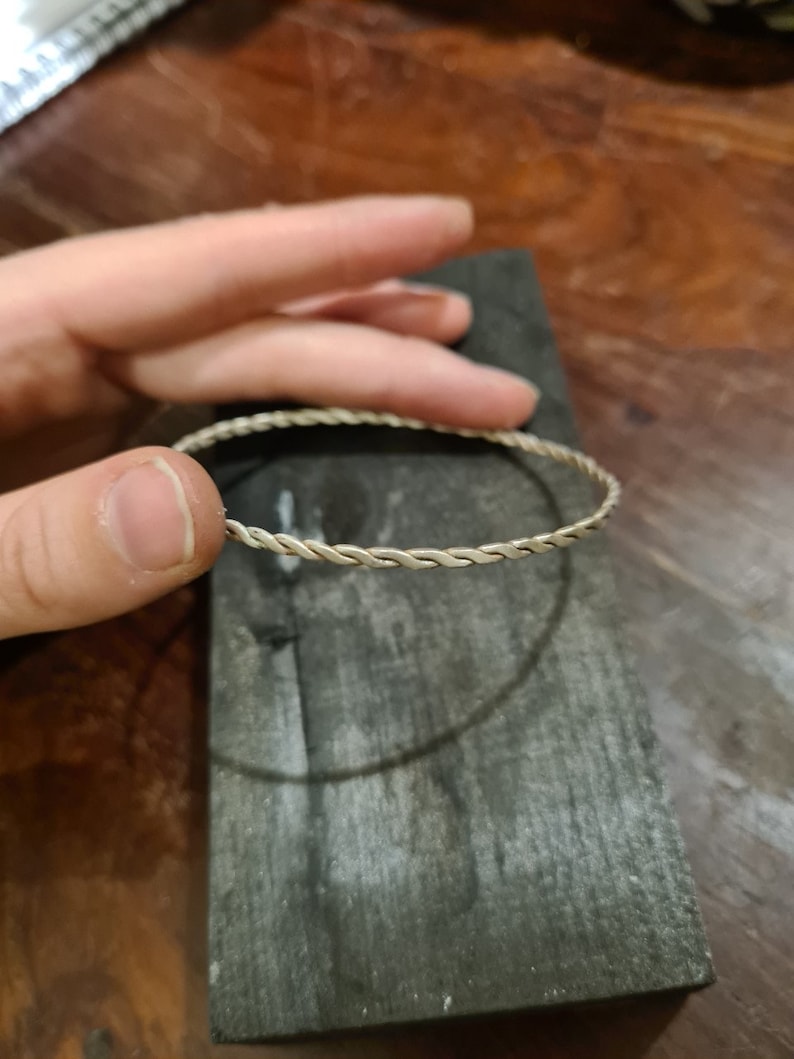 Woven solid silver jonc