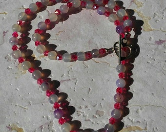 Pink and Purple Stone Necklace