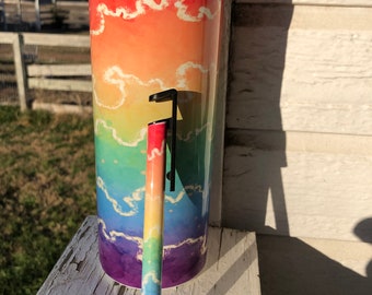 LBGTQ Pride Rainbow Tumbler Pen Combo. Pride Tumbler Pen Set.