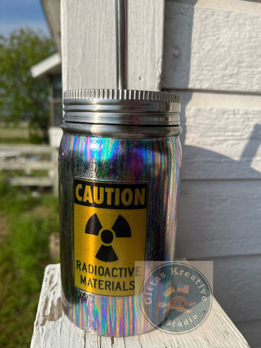 20oz Mason Jar Look Tumbler With Metal Straw Made With Epoxy