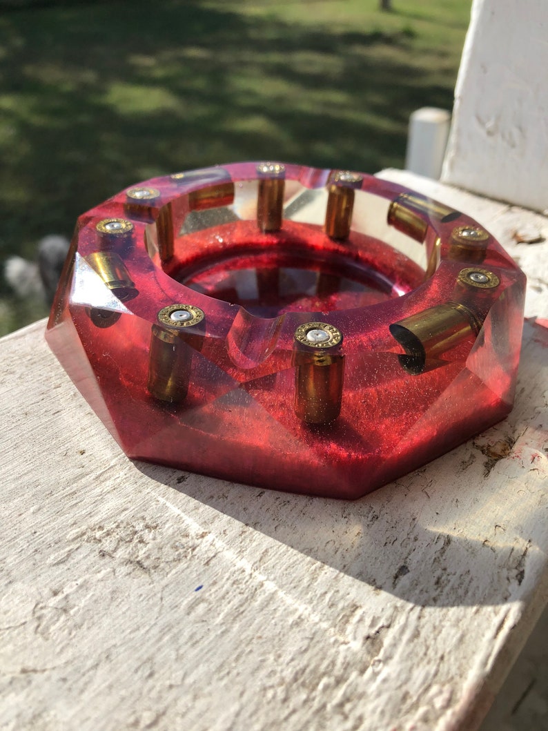 Resin ashtray with bullets Etsy