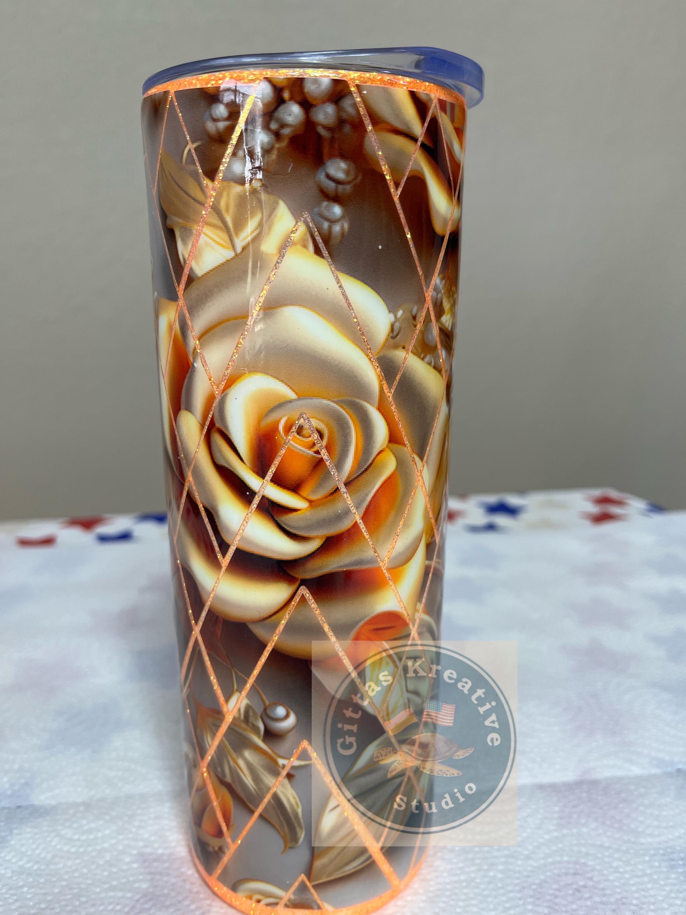 20oz  Hyperion Top Coat Epoxy Free Rose Tumbler