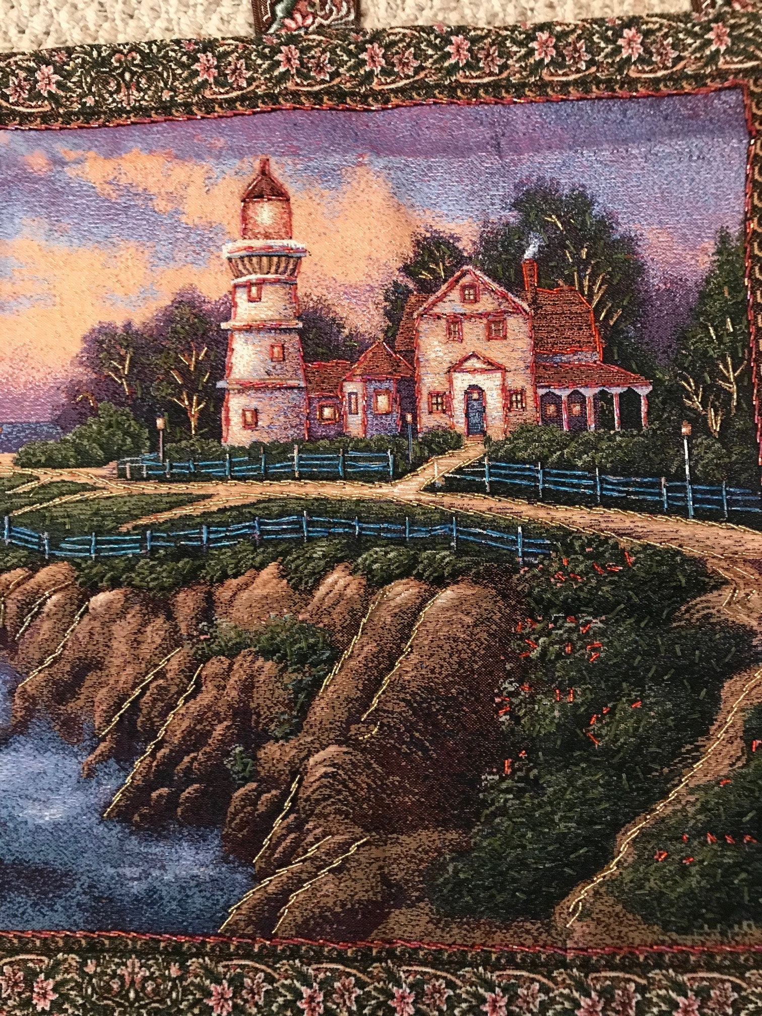 Lighthouse by the Sea hanging wall tapestry Etsy