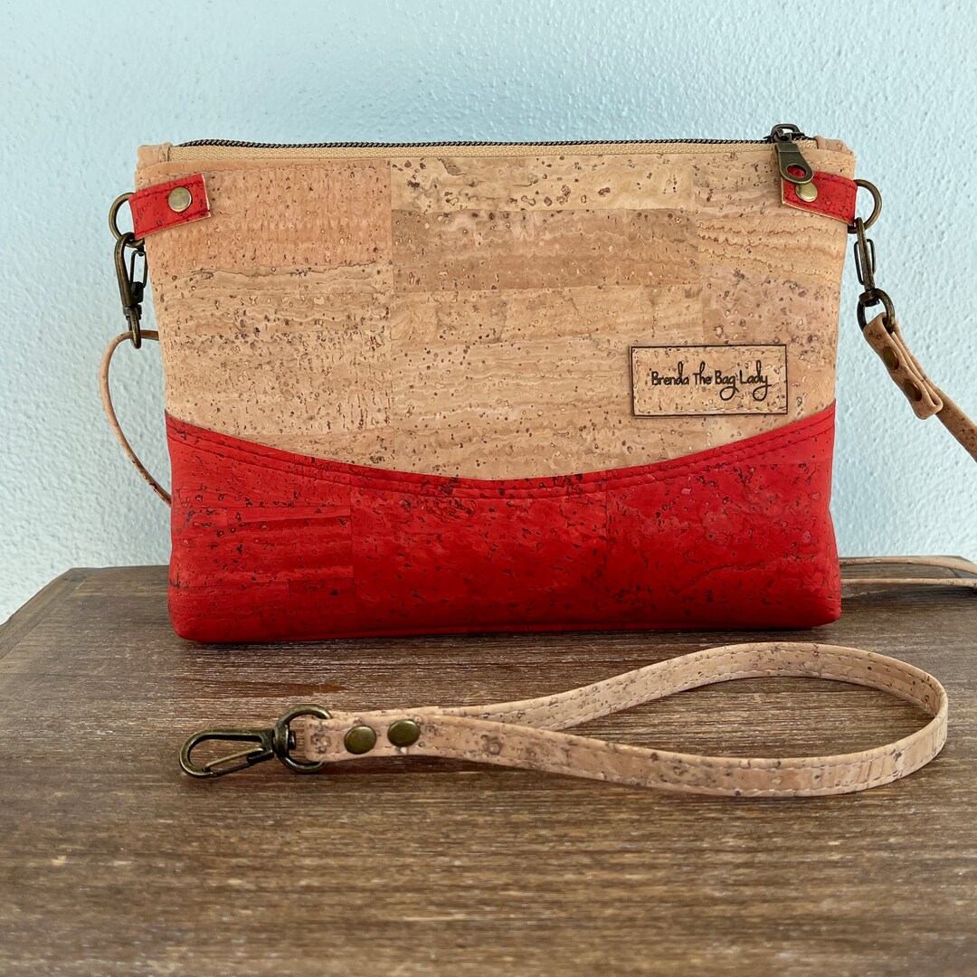Cork Crossbody/wristlet, Sustainable Cork Purse, Convertible Cork Bag