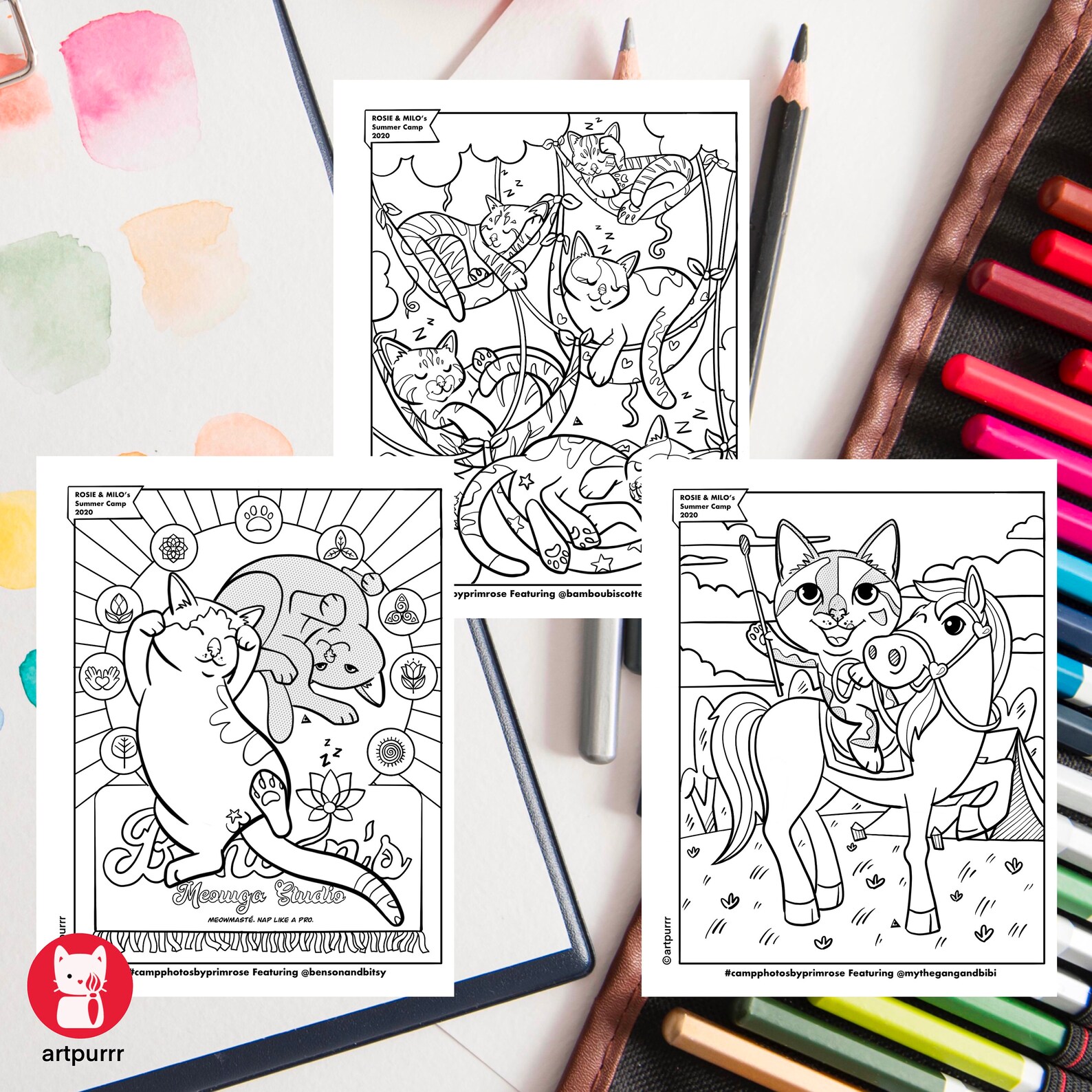 Fun at Camp Downloadable Coloring Pages Complete Set Vol 12 - Etsy España