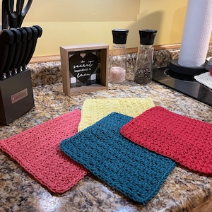 SETS of Crochet Washcloths, Cotton Dishcloths, Washcloths, Dish Rags, 9x9in