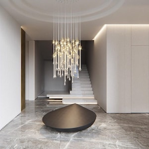 LED-Modern-staircase-stairwell-chandelier-FERRARO-custom-dining-chandelier-lighting crystal-chandelier-led-contemporary-art-glass-lighting