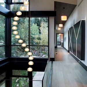Modern-glass-chandelier-led-WHITE BUBBLES CHANDELIER-amazing-glass-pendant-lighting-modern-dining-chandelier-two-story-staircase-lighting