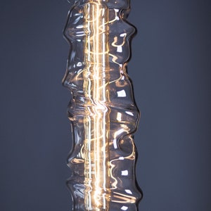 Long blown glass pendant light-VALENTINO-modern staircase chandelier-two story foyer lighting LED