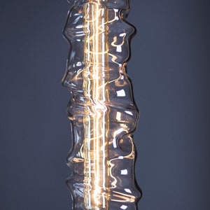 Long blown glass pendant light-VALENTINO- modern staircase chandelier - two story foyer lighting led