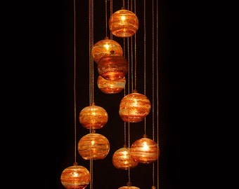 Hand Blown Glass Pendant Lighting: Multi-Color Modern Chandelier
