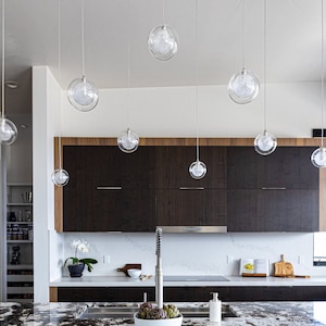 Bubble Glass Kitchen Island Chandelier: Custom Twig Pendant Light