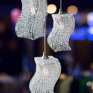 Handcrafted Murano Glass Chandelier: Modern LED Pendant Lighting