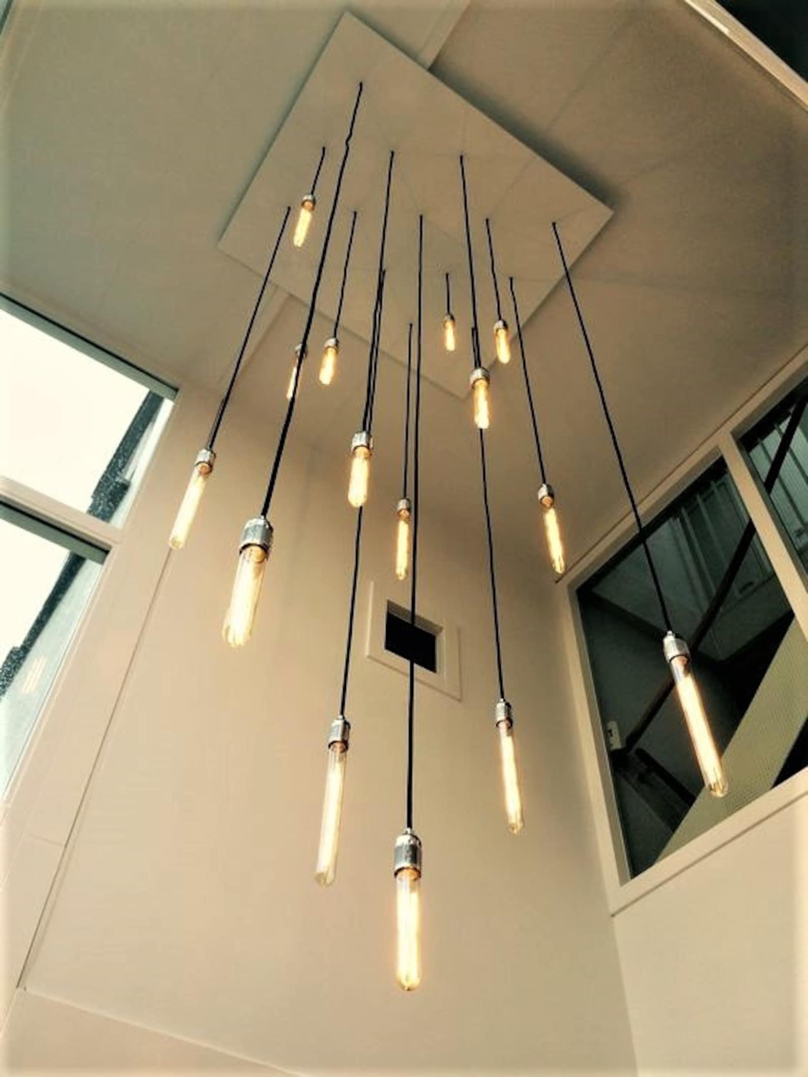 EDISON BULB CHANDELIER Vintage Edison Chandelierlong Etsy