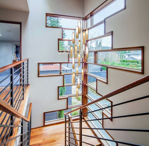 modern staircase chandelier