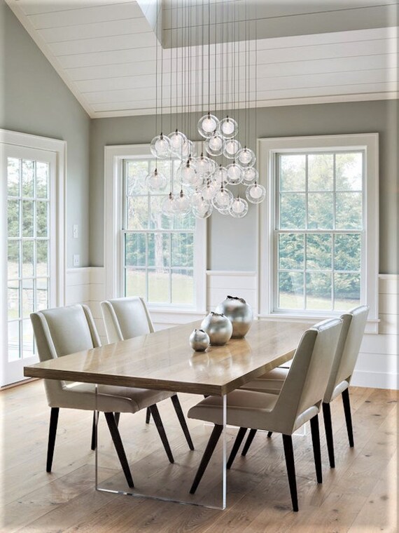 high ceiling dining room lighting