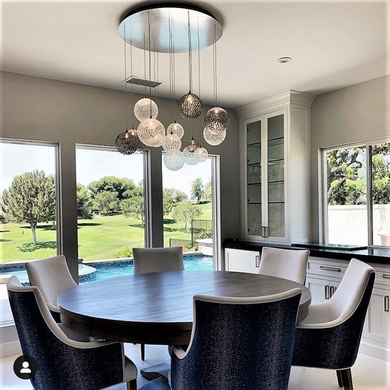 Two-story-foyer blown-glass-lighting-NAPA Amazing-long-art-pendant-lighting-modern-dining-lights-staircase-chandelier-grey-lighting-led. image 8