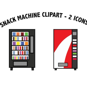 Snack Machine Clipart: Junk Food Vending Machine Graphics (Digital Download)