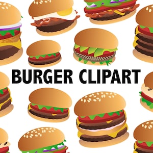 BURGER CLIPART  hamburger cheeseburger chicken burger icons Sandwich clip art