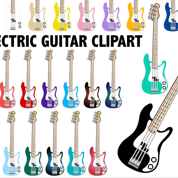 ELECTRIC GUITAR CLIPART - musician instrument icon