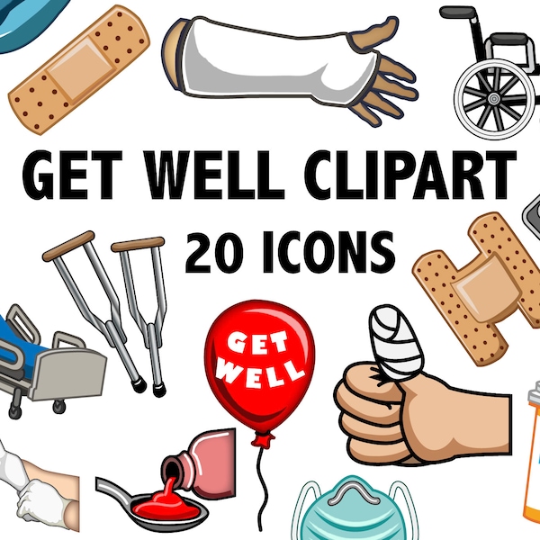 GET WELL CLIPART  hospital medical and health icons doctor clipart digital medical illustrations